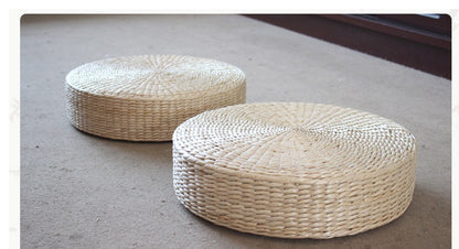 Coussin futon champêtre en paille, tatami épais, tapis de yoga et de banquette de fenêtre