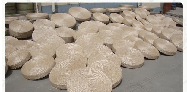 Coussin futon champêtre en paille, tatami épais, tapis de yoga et de banquette de fenêtre