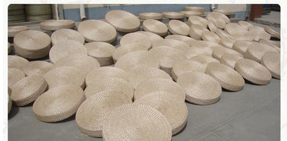 Coussin futon champêtre en paille, tatami épais, tapis de yoga et de banquette de fenêtre