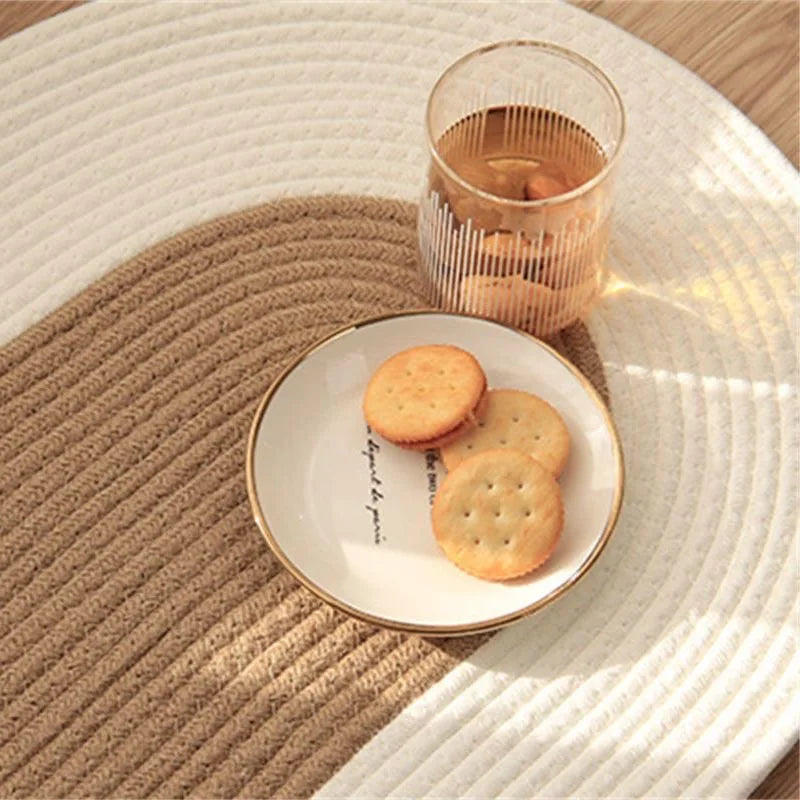 Tapis Ovale "Coton Douceur"- Style Japonais Epuré
