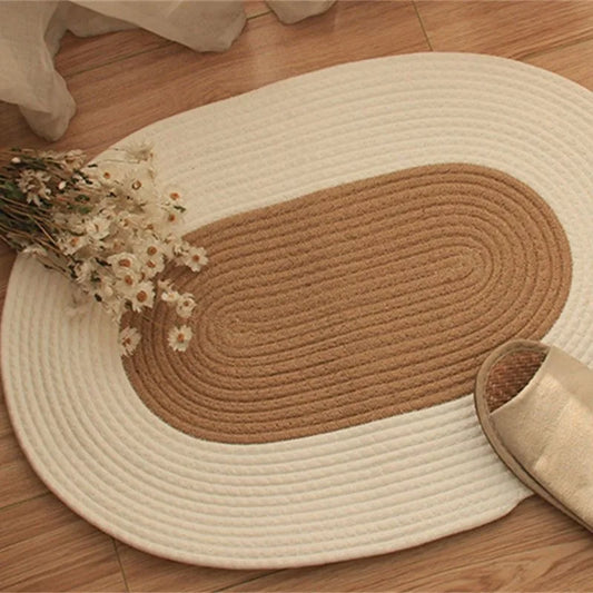 Tapis Ovale "Coton Douceur"- Style Japonais Epuré