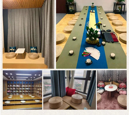 Pouf Géant de sol-Tatami en Rotin Naturel Style japonais