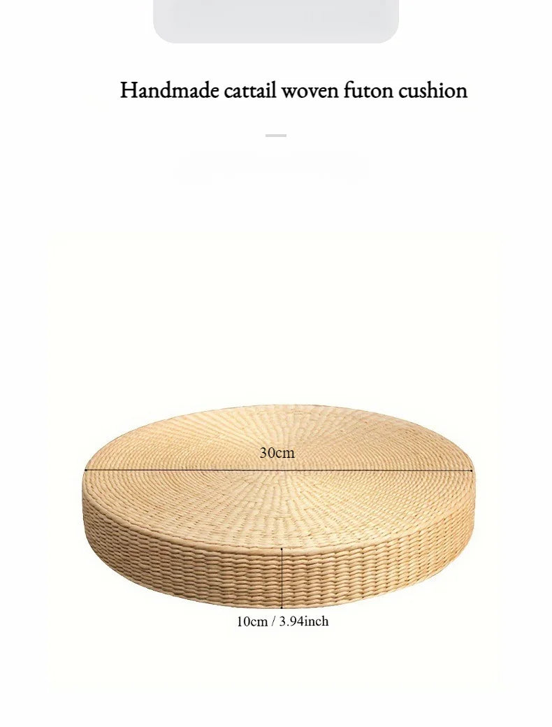 Pouf Tatami "Koyoto"- Paille Tressée, Confort Naturel
