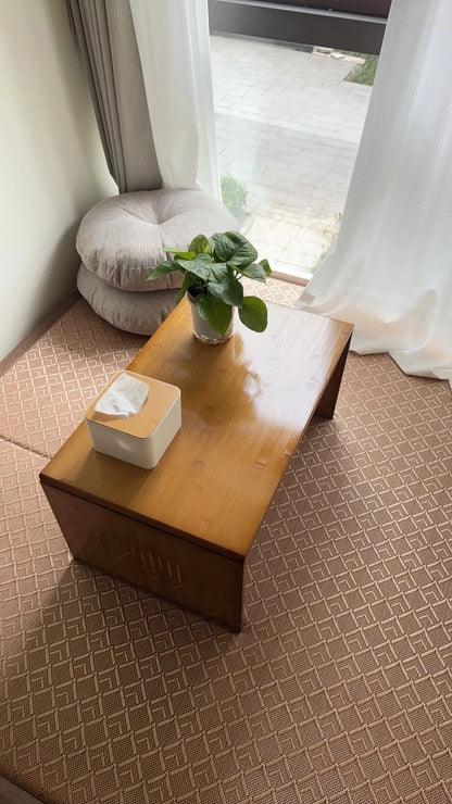 Table Basse Japonaise pliante en Bambou Naturel, véritable bois style Tatami, petite table de thé basse pour sol et coin fenêtre.