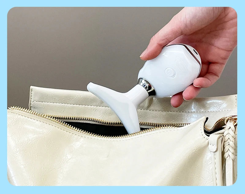 Appareil de beauté électrique à microcourants anti-rides avec LED photonique pour le visage et le cou, masseur EMS chauffant pour lifter et raffermir la peau.