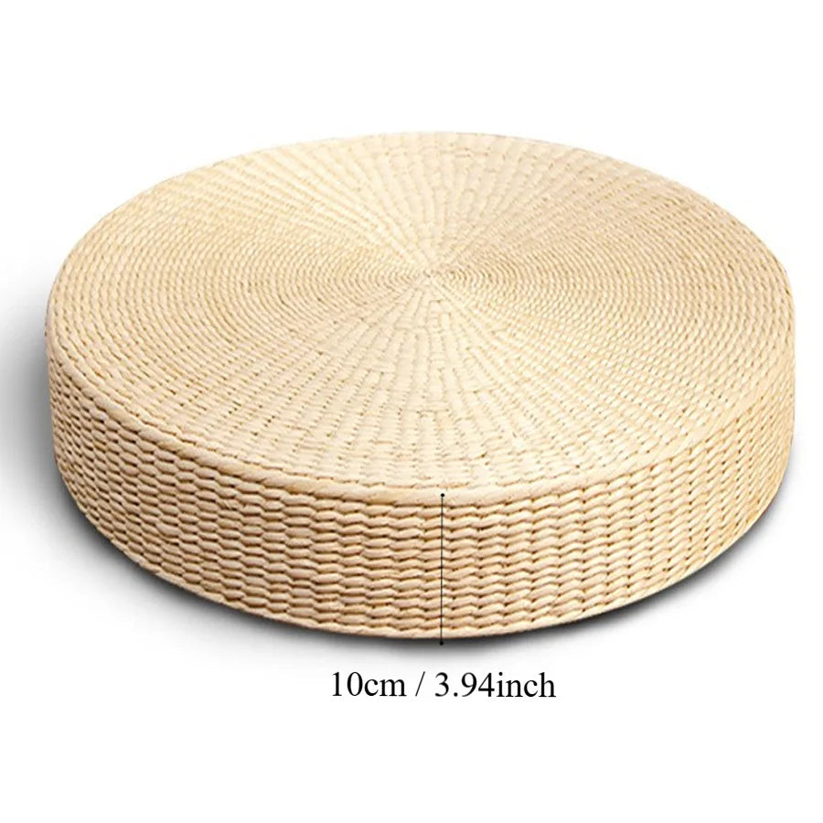 Pouf Tatami "Koyoto"- Paille Tressée, Confort Naturel