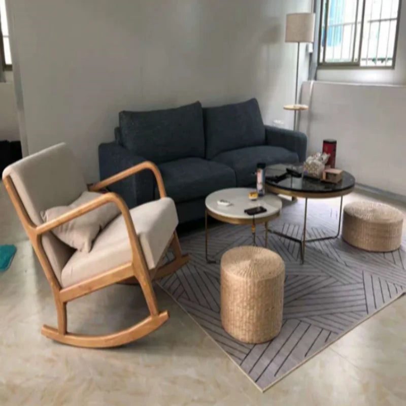 Pouf Géant de sol-Tatami en Rotin Naturel Style japonais