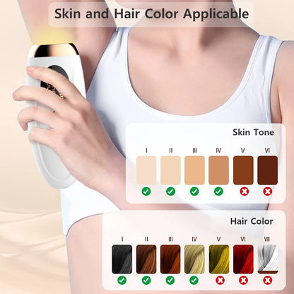 Épilateur laser IPL pour femme – épilation du corps, bikini et visage, 990 000 flashs, épilation permanente et indolore.