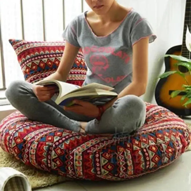 Nouveau coussin futon de luxe tendance, épaissi, déhoussable et lavable, en coton et lin, style bohème, tatami haut de gamme.