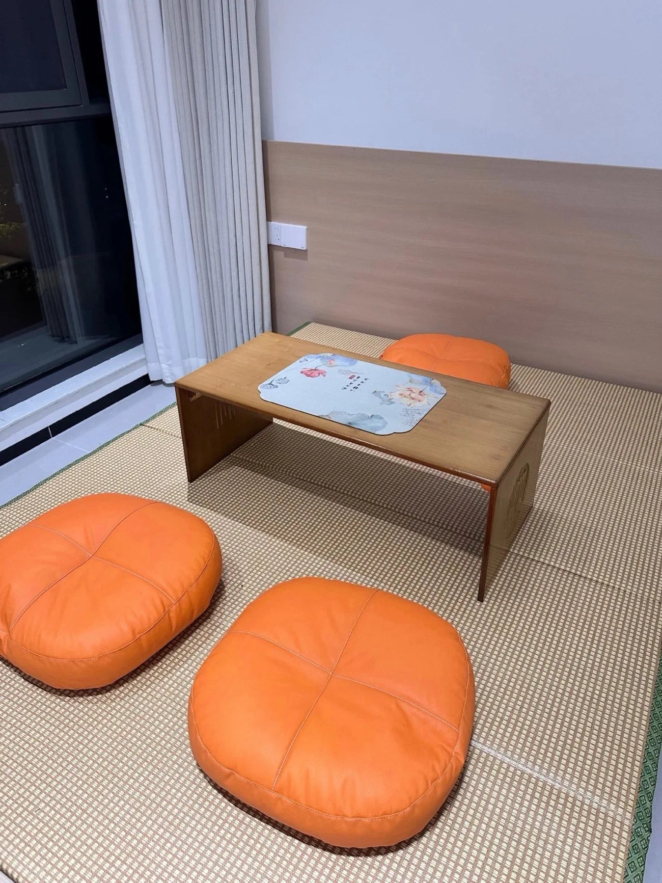 Table Basse Japonaise pliante en Bambou Naturel, véritable bois style Tatami, petite table de thé basse pour sol et coin fenêtre.