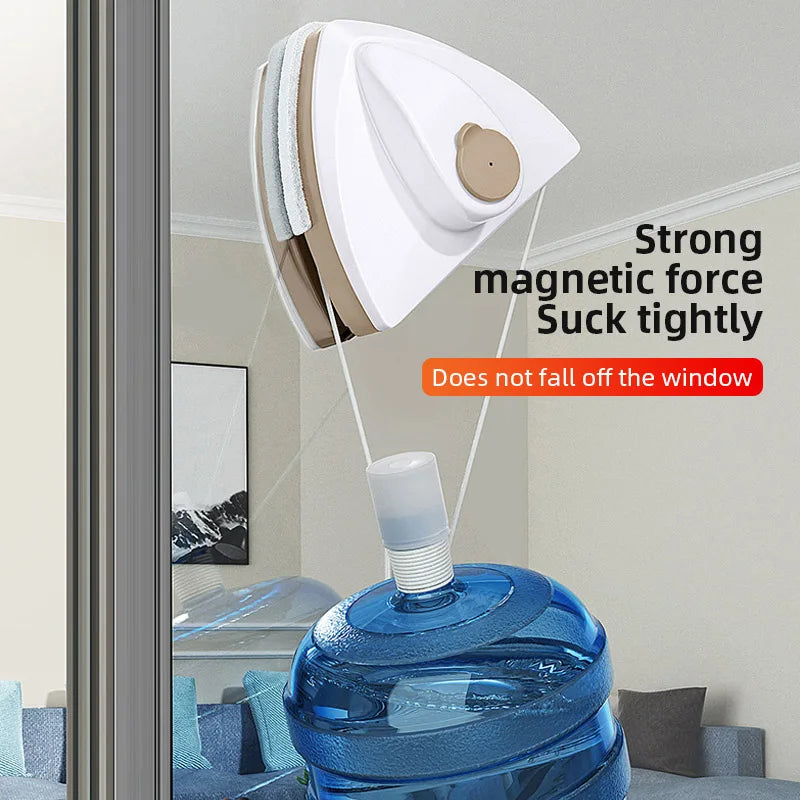 Nouveau outil magnétique de nettoyage de vitres en verre, avec évacuation de l’eau, raclette double couche, nettoyeur spécial fenêtres pour usage domestique.