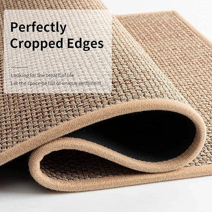 Tapis de cuisine lavable et antidérapant effet sisal, tapis de couloir imitation tissé avec dessous en caoutchouc naturel.