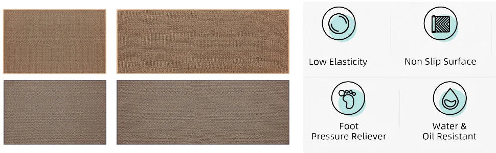 Tapis de cuisine lavable et antidérapant effet sisal, tapis de couloir imitation tissé avec dessous en caoutchouc naturel.