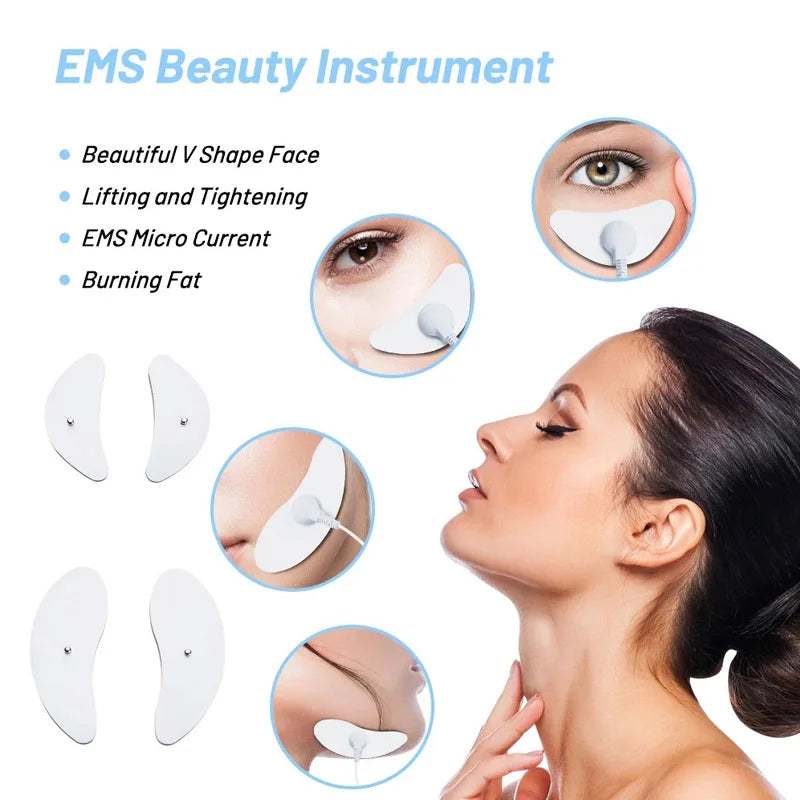 Masseur visage et contour des yeux EMS, appareil de beauté raffermissant anti-rides, anti-cernes, affinant du menton et sculptant du visage en V pour les soins de la peau.