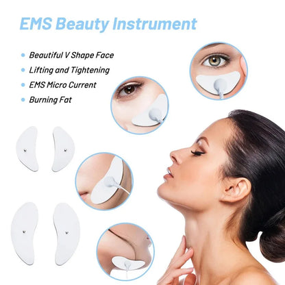 Masseur visage et contour des yeux EMS, appareil de beauté raffermissant anti-rides, anti-cernes, affinant du menton et sculptant du visage en V pour les soins de la peau.