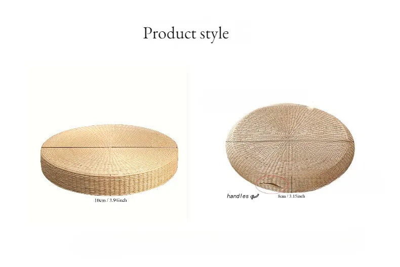 Pouf Tatami "Koyoto"- Paille Tressée, Confort Naturel