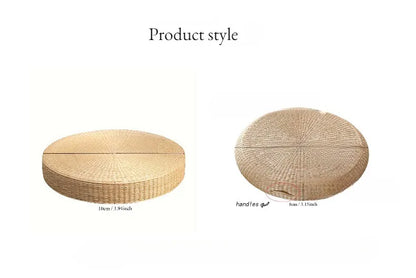 Pouf Tatami "Koyoto"- Paille Tressée, Confort Naturel