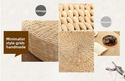 Pouf Géant de sol-Tatami en Rotin Naturel Style japonais