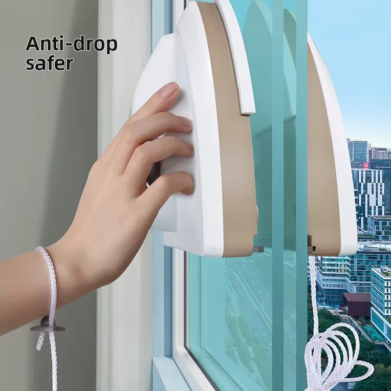 Nouveau outil magnétique de nettoyage de vitres en verre, avec évacuation de l’eau, raclette double couche, nettoyeur spécial fenêtres pour usage domestique.