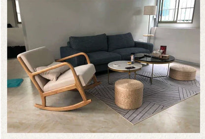 Pouf Géant de sol-Tatami en Rotin Naturel Style japonais