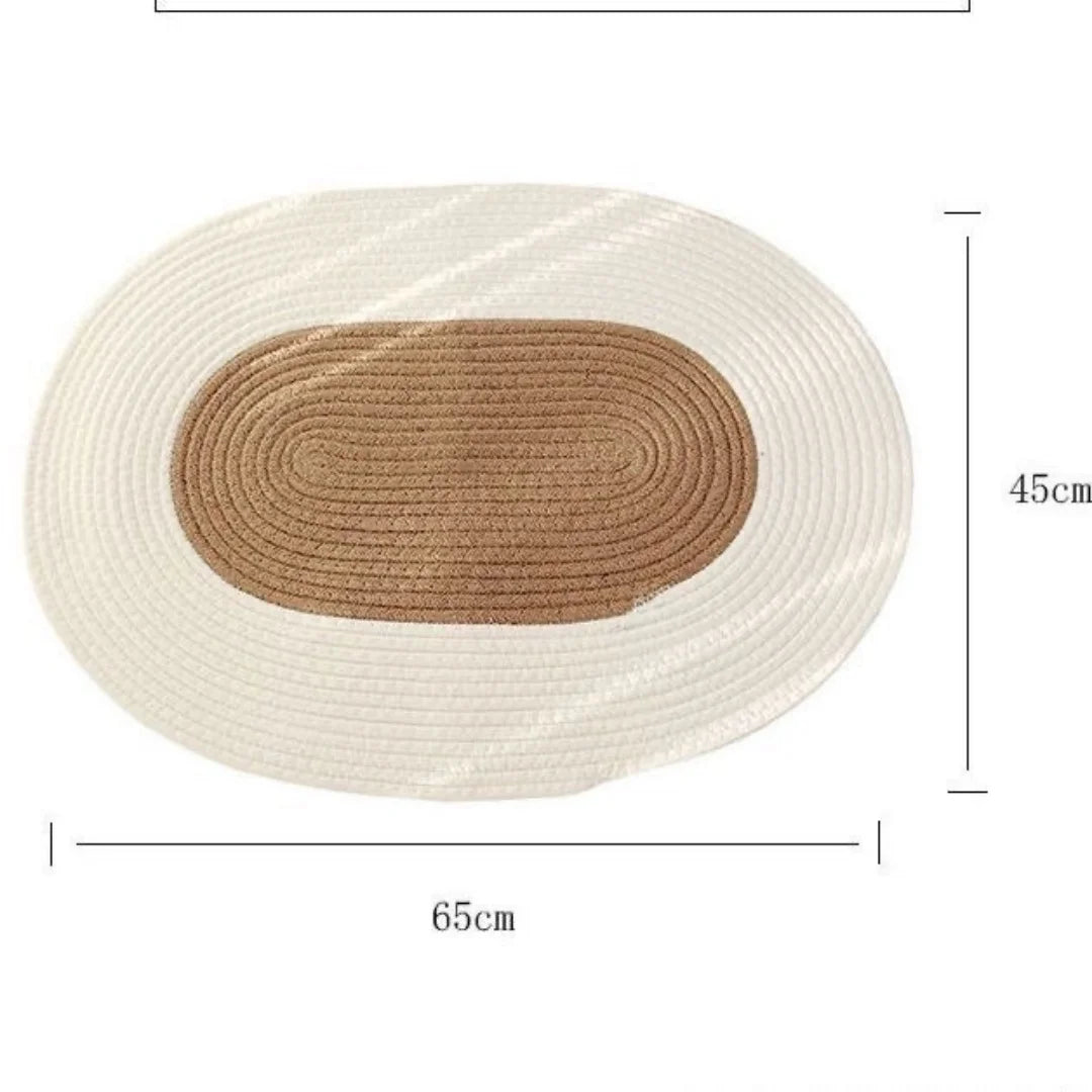 Tapis Ovale "Coton Douceur"- Style Japonais Epuré