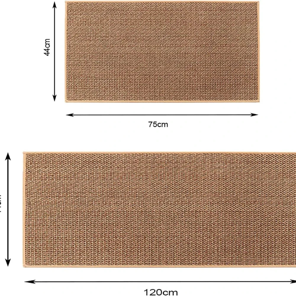 Tapis de cuisine lavable et antidérapant effet sisal, tapis de couloir imitation tissé avec dessous en caoutchouc naturel.