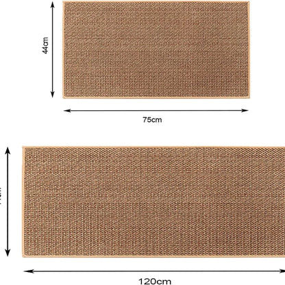 Tapis de cuisine lavable et antidérapant effet sisal, tapis de couloir imitation tissé avec dessous en caoutchouc naturel.