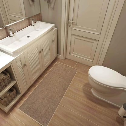 Tapis de cuisine lavable et antidérapant effet sisal, tapis de couloir imitation tissé avec dessous en caoutchouc naturel.
