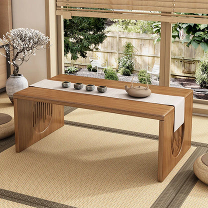 Table Basse Japonaise pliante en Bambou Naturel, véritable bois style Tatami, petite table de thé basse pour sol et coin fenêtre.