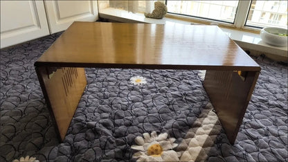 Table Basse Japonaise pliante en Bambou Naturel, véritable bois style Tatami, petite table de thé basse pour sol et coin fenêtre.