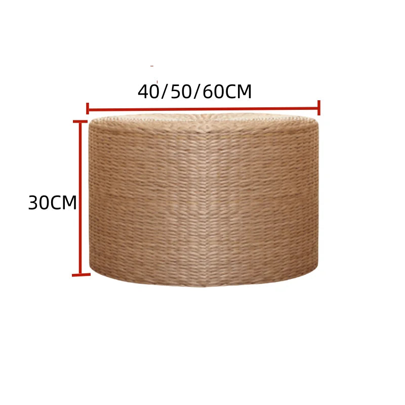 Pouf Géant de sol-Tatami en Rotin Naturel Style japonais