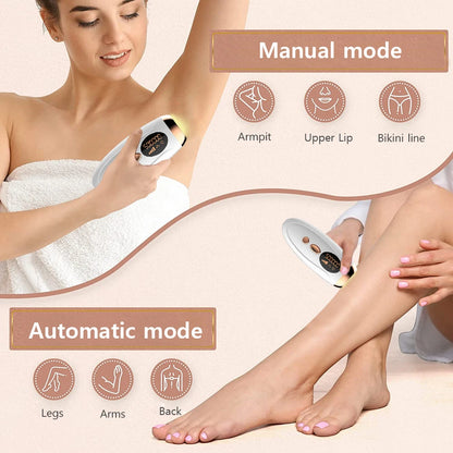 Épilateur laser IPL pour femme – épilation du corps, bikini et visage, 990 000 flashs, épilation permanente et indolore.