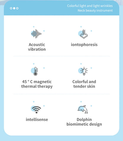 Appareil de beauté électrique à microcourants anti-rides avec LED photonique pour le visage et le cou, masseur EMS chauffant pour lifter et raffermir la peau.
