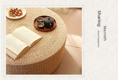 Pouf Géant de sol-Tatami en Rotin Naturel Style japonais