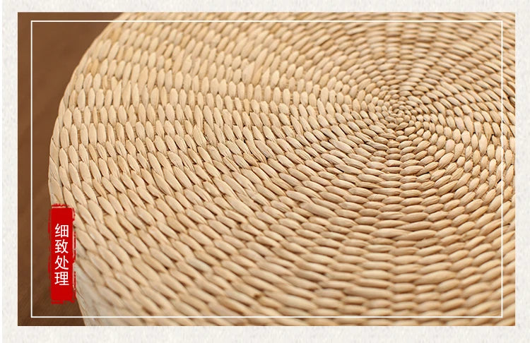 Pouf Géant de sol-Tatami en Rotin Naturel Style japonais