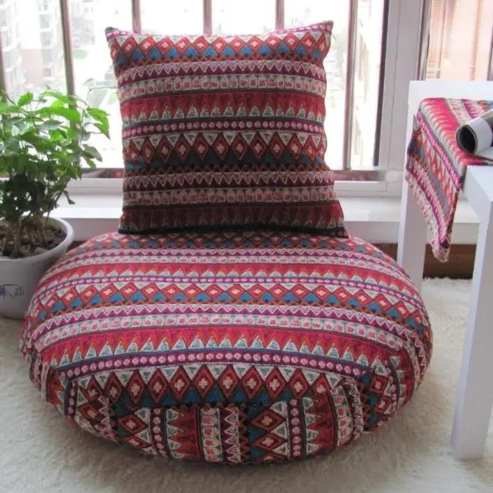 Nouveau coussin futon de luxe tendance, épaissi, déhoussable et lavable, en coton et lin, style bohème, tatami haut de gamme.