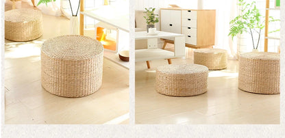 Pouf Géant de sol-Tatami en Rotin Naturel Style japonais